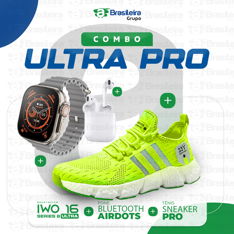 Combo em Oferta 3x1 TÊNIS NEWFIT + IWO SERIES 9 ULTRA + FONE BLUETOOTH PRO | FRETE GRÁTIS | 12x