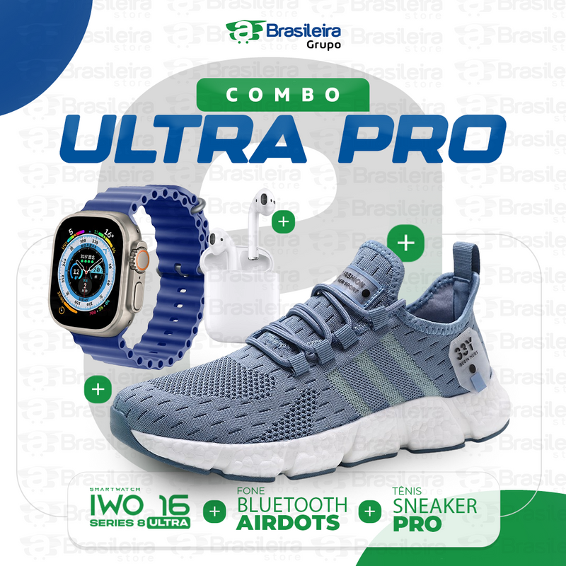 Combo em Oferta 3x1 TÊNIS NEWFIT + IWO SERIES 9 ULTRA + FONE BLUETOOTH PRO | FRETE GRÁTIS | 12x