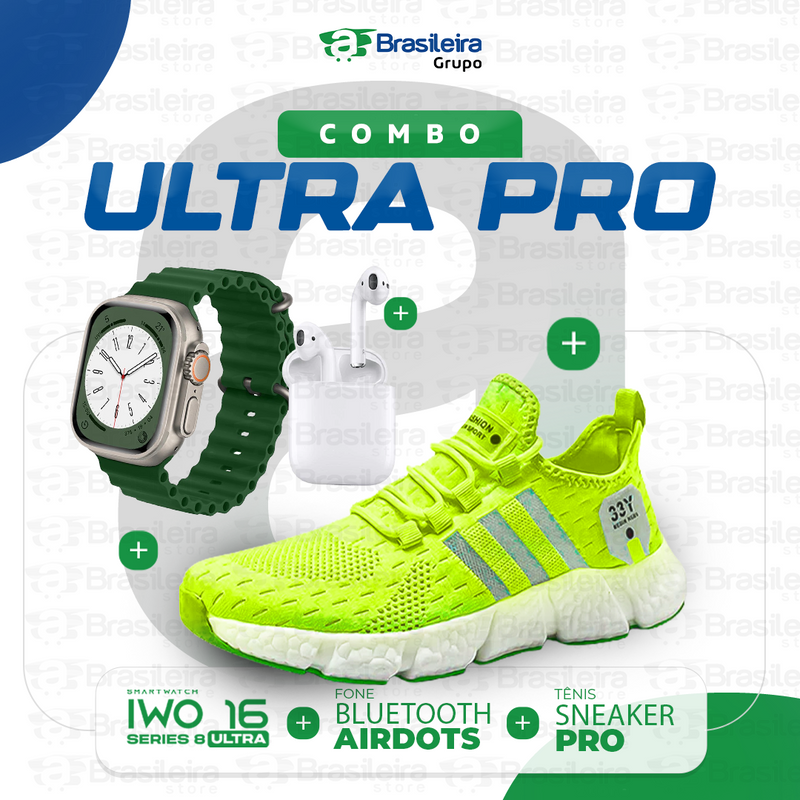 Combo em Oferta 3x1 TÊNIS NEWFIT + IWO SERIES 9 ULTRA + FONE BLUETOOTH PRO | FRETE GRÁTIS | 12x