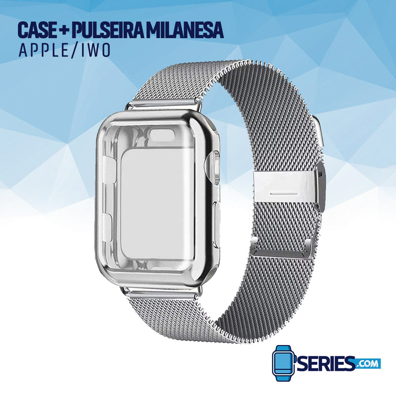 Case + Pulseira Milanesa Smartwatch IWO / APPLE WATCH