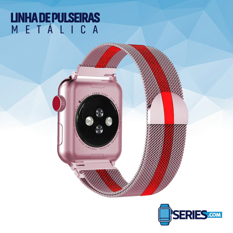 Pulseiras Milanesa/Metálica Original para Smartwatch IWO e Apple Watch