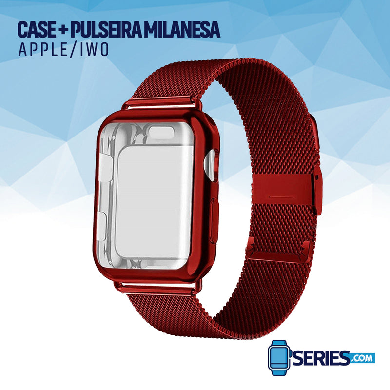 Case + Pulseira Milanesa Smartwatch IWO / APPLE WATCH